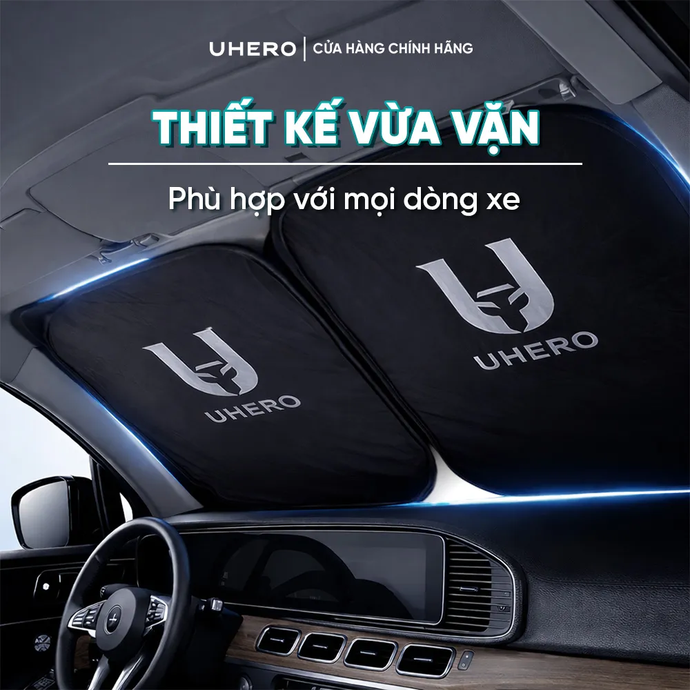Tấm Chắn Nắng Kính Lái Ô Tô UHERO Dính Tĩnh Điện